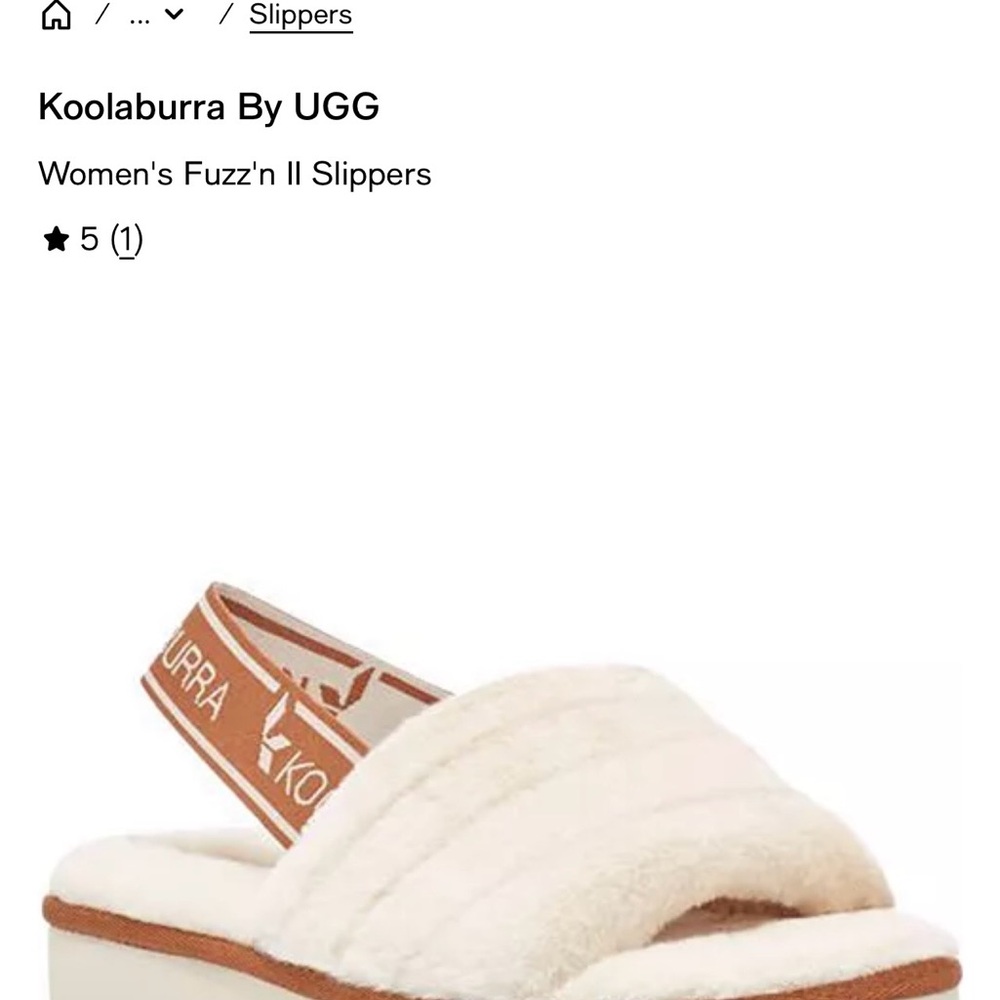 Koolaburra Cream Fuzz'n II Plush Slingback Slippers